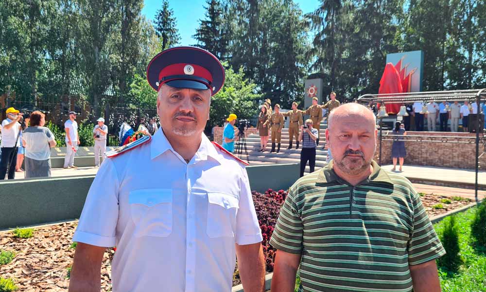 Открытие мемориала в селе Старое Хмелевое Мичуринского района.
